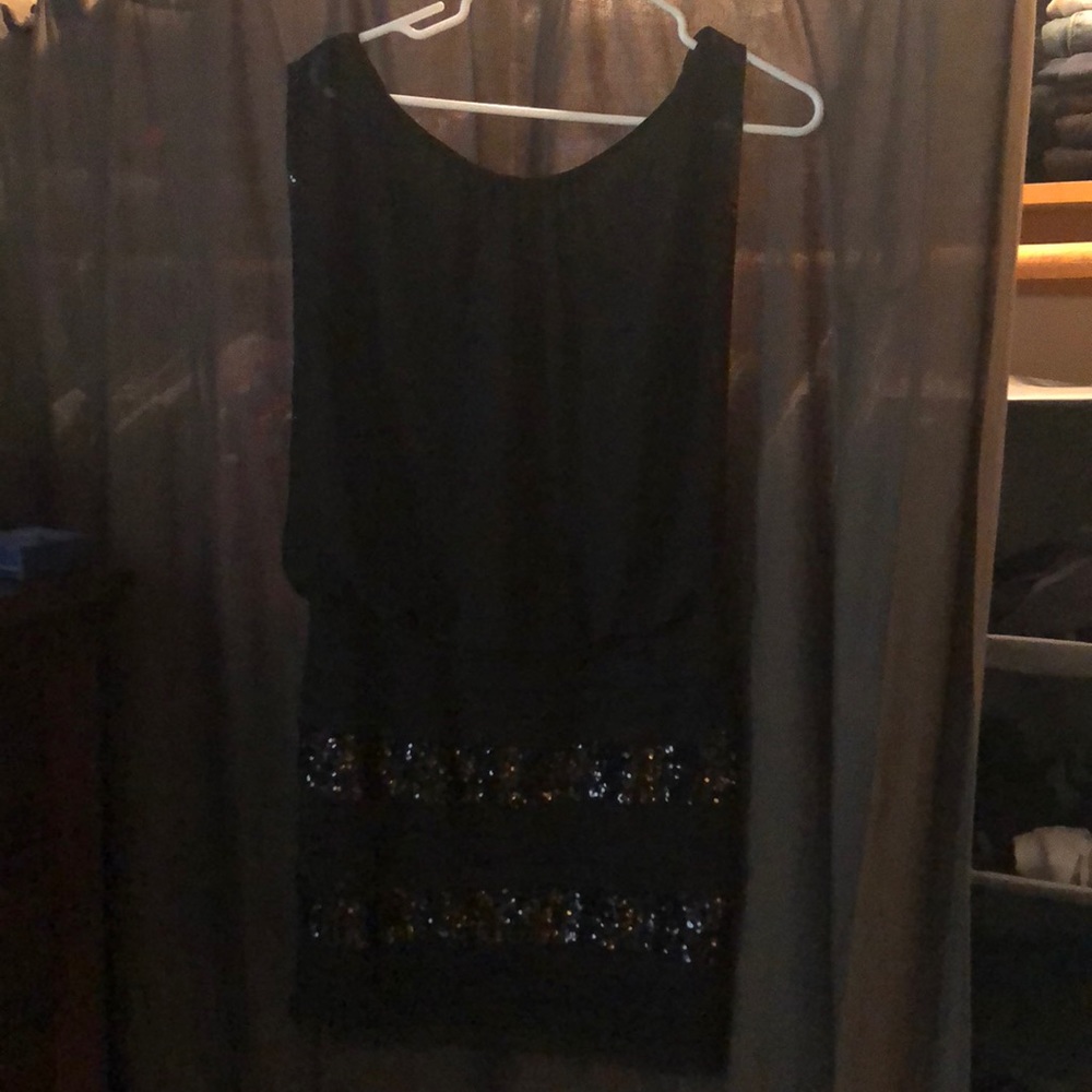 Faux Two-Piece Chiffon & Sequin